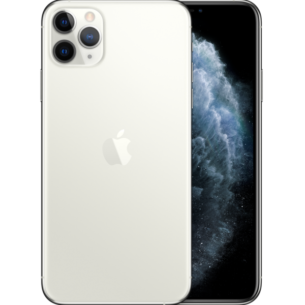 Vitre arrière iPhone 11 Pro Max Argent (Grand trou) Sans Logo