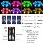 Ruban LED RGB Intelligent – Contrôle via Application Bluetooth et Télécommande – Image 5